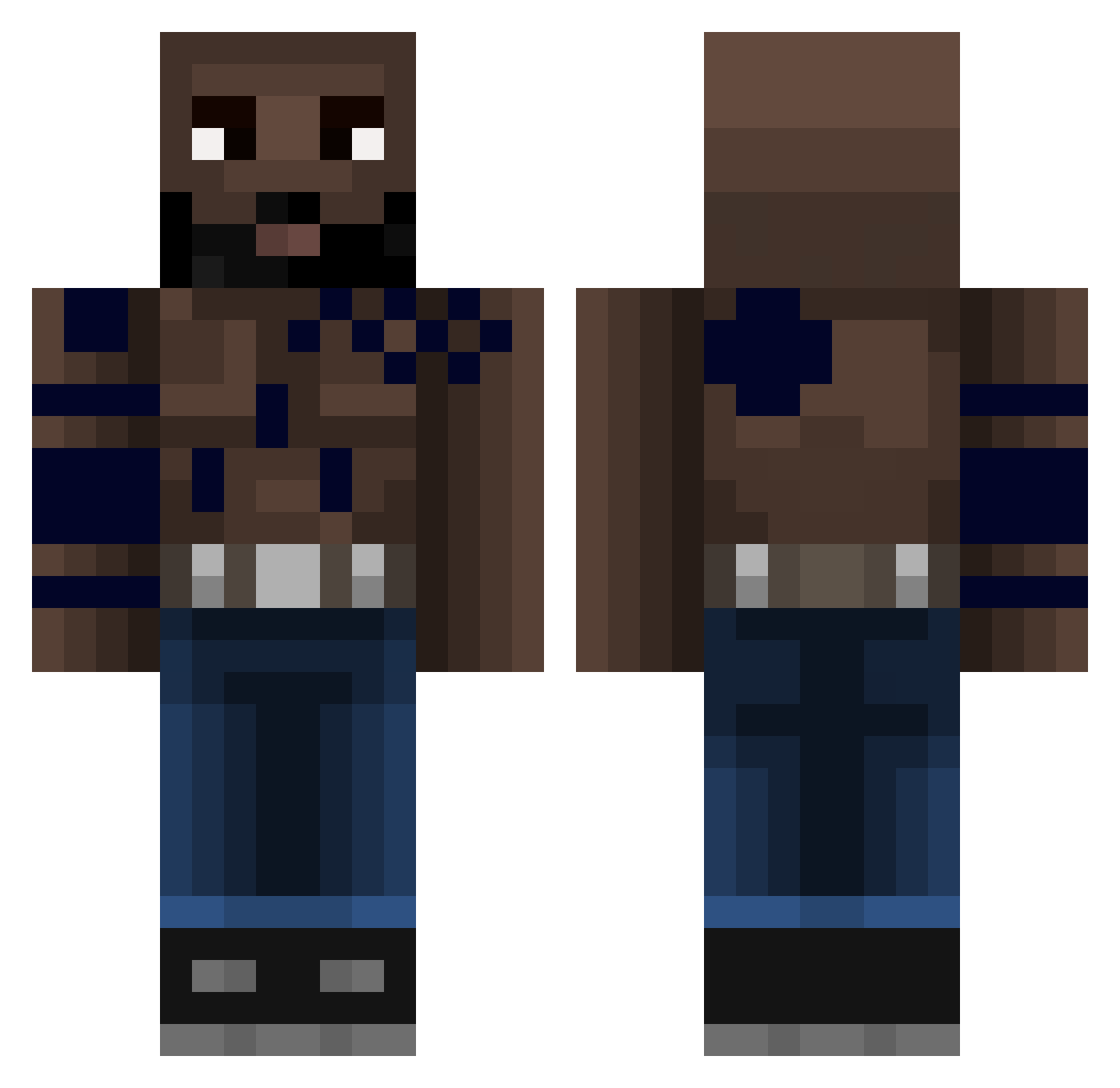 Berhmas Minecraft skin, front and back view