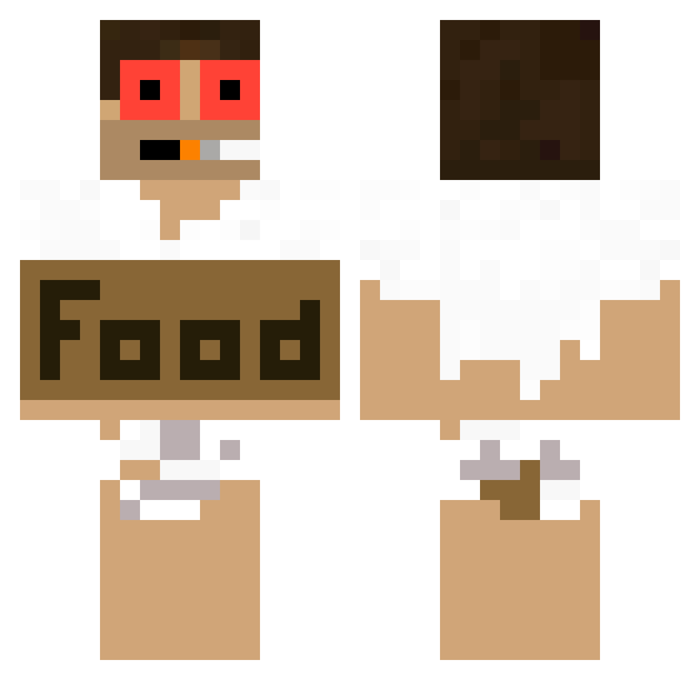Zusmoka Minecraft skin, front and back view