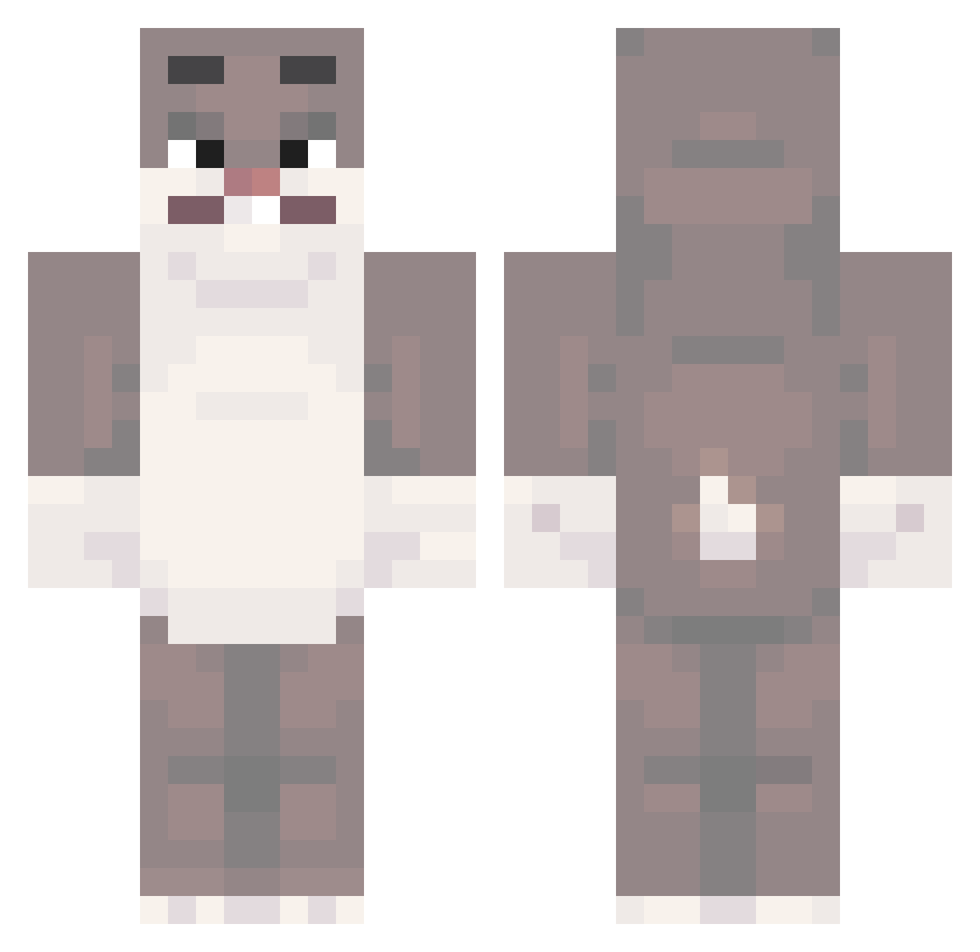 yhhaga Minecraft skin, front and back view