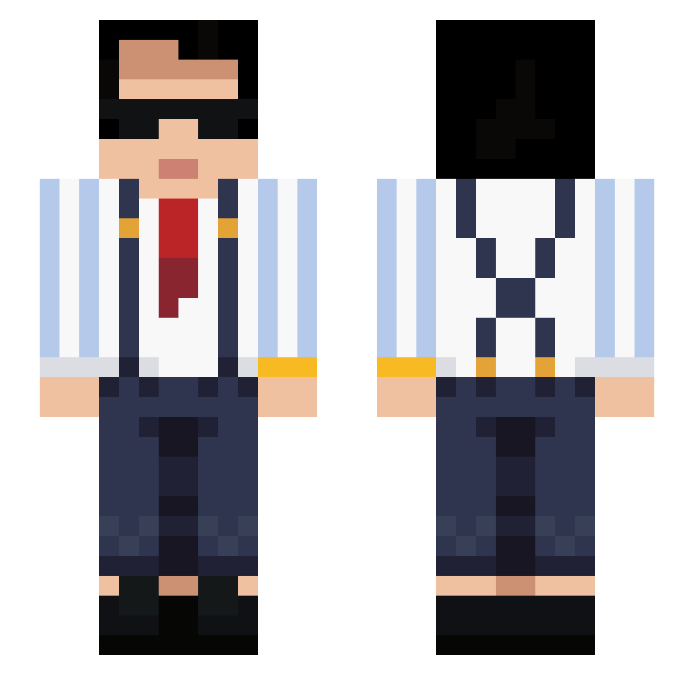 TheBigVon Minecraft skin, front and back view