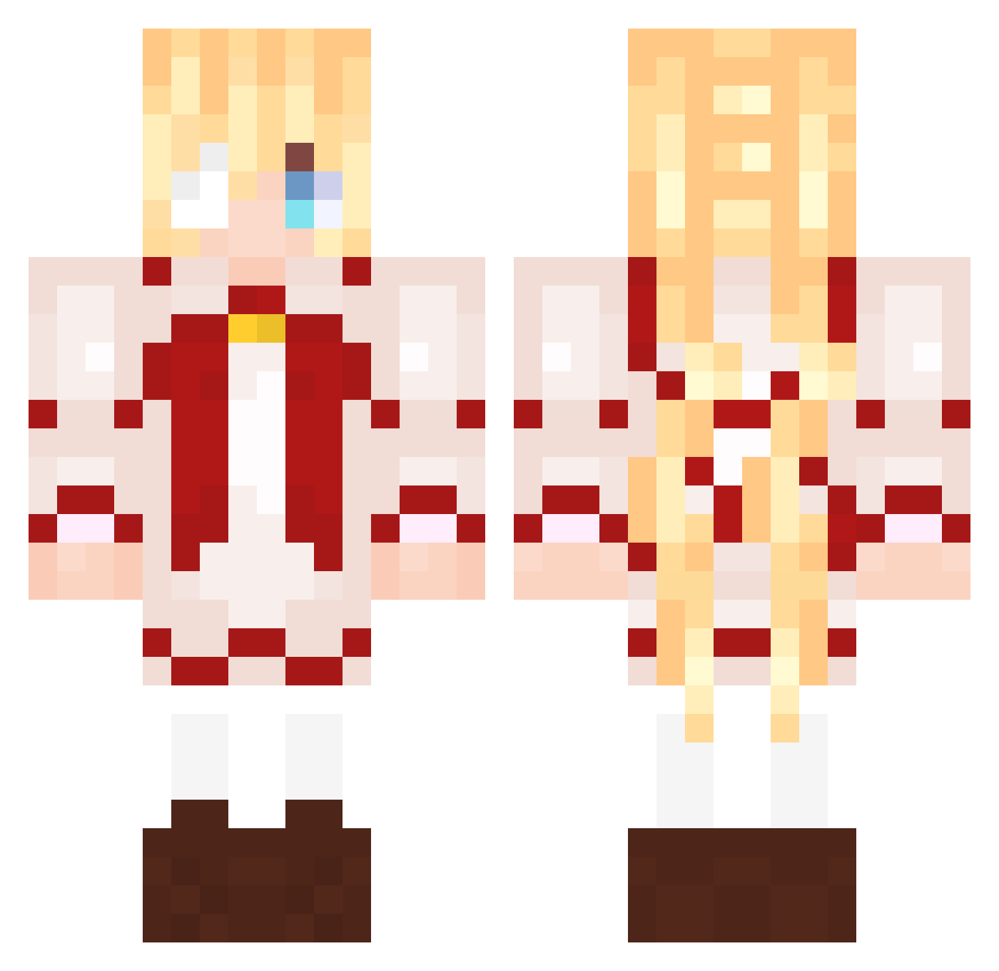 tarorororo Minecraft skin, front and back view