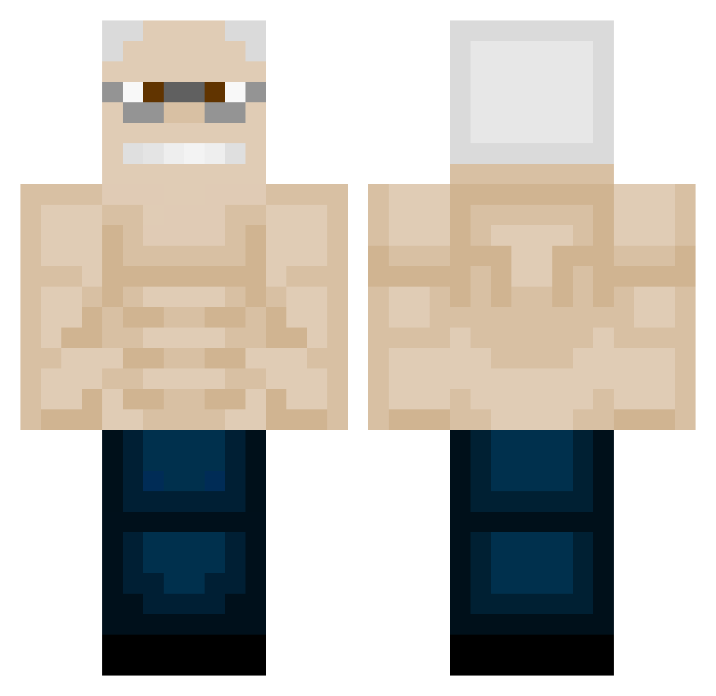 ComeHereCaleb Minecraft skin, front and back view