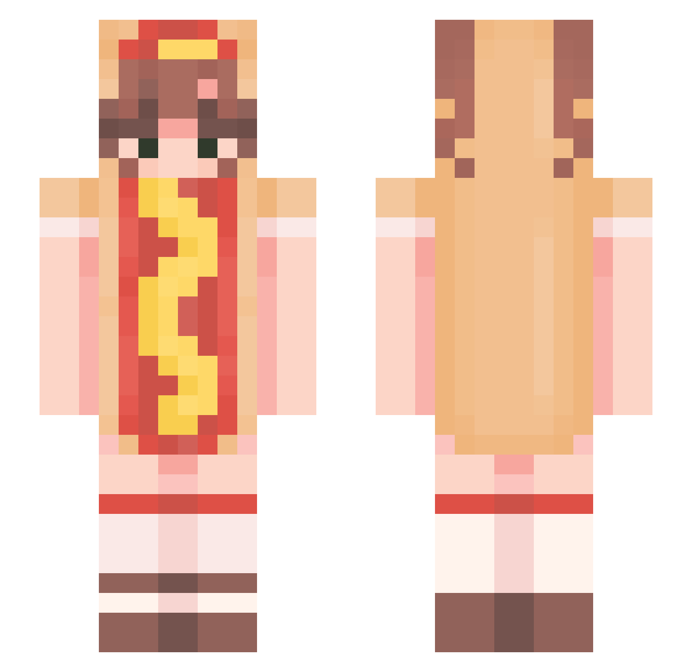 Saashha Minecraft skin, front and back view