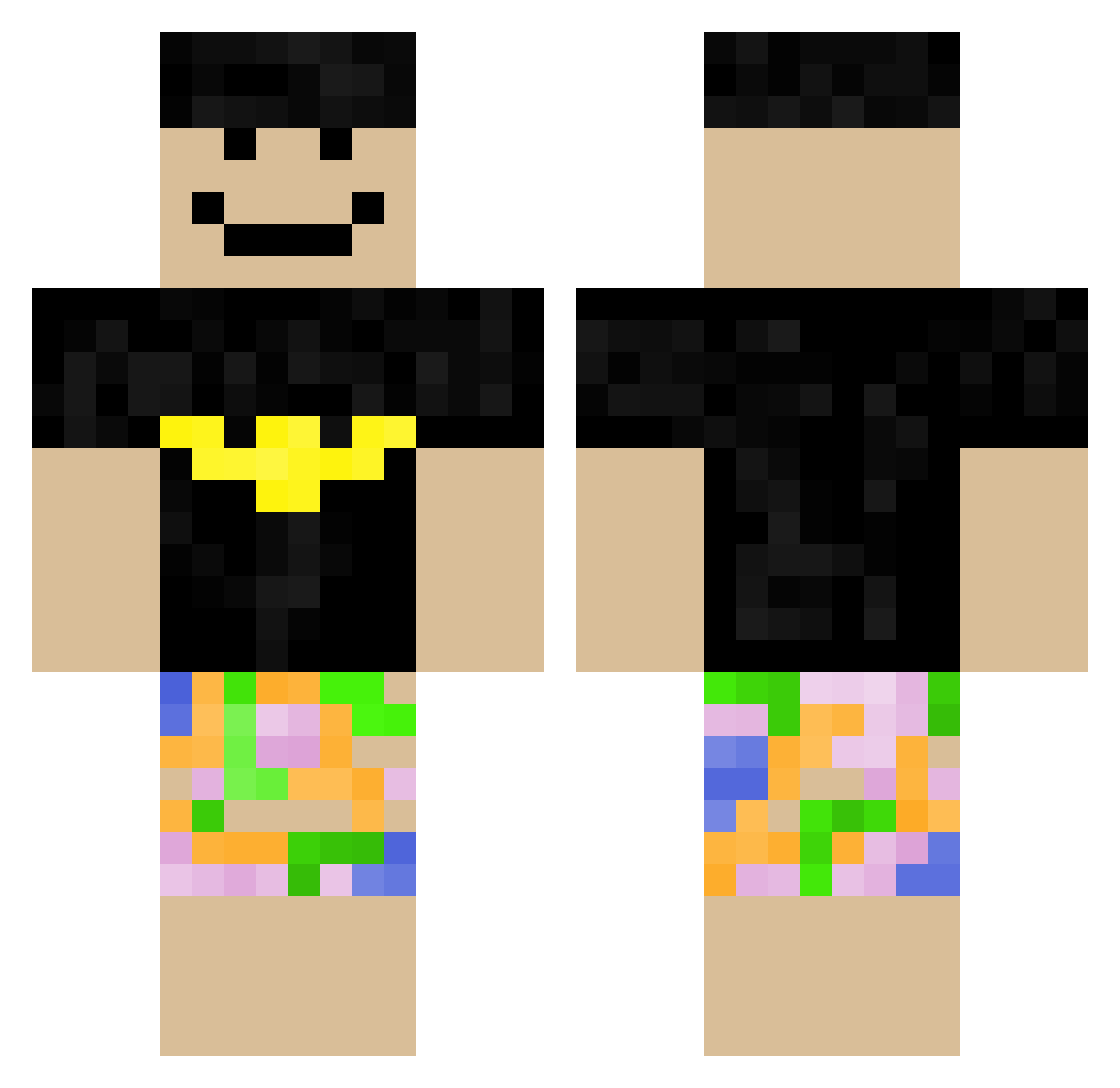 Jud20 Minecraft skin, front and back view