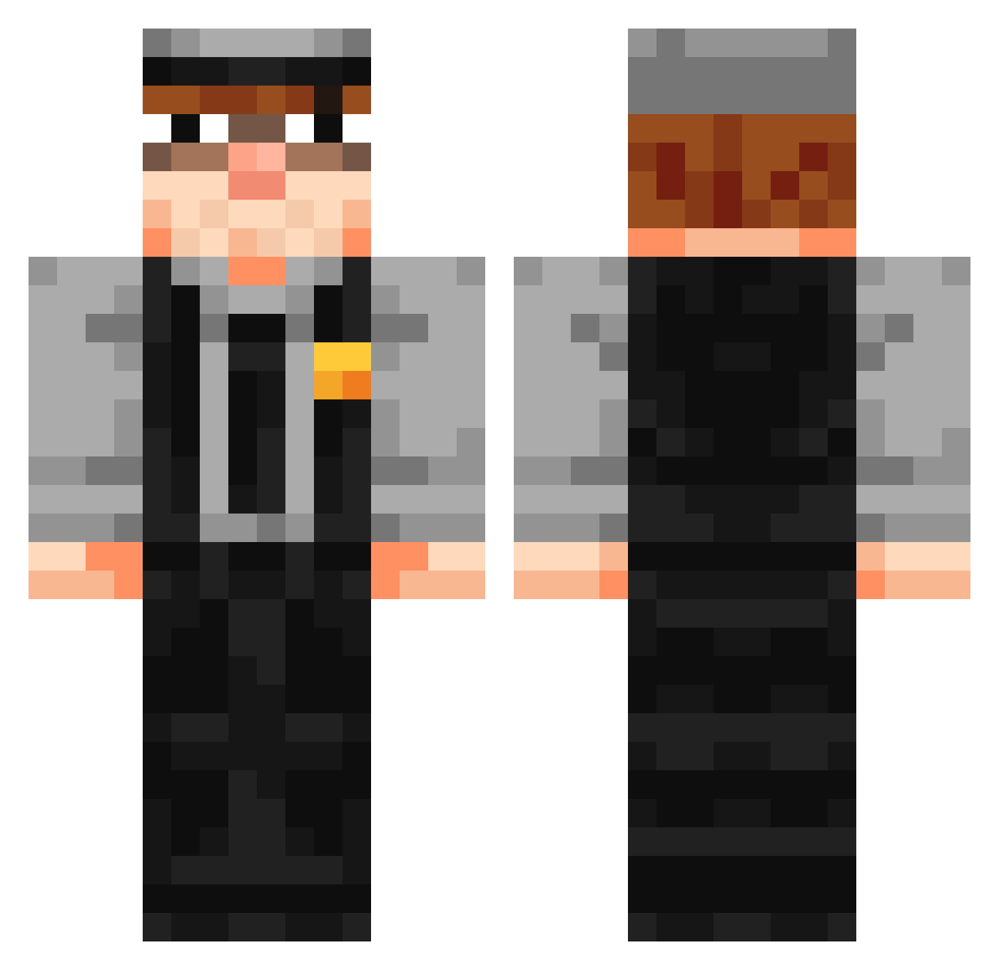 Oddity_isOdd Minecraft skin, front and back view