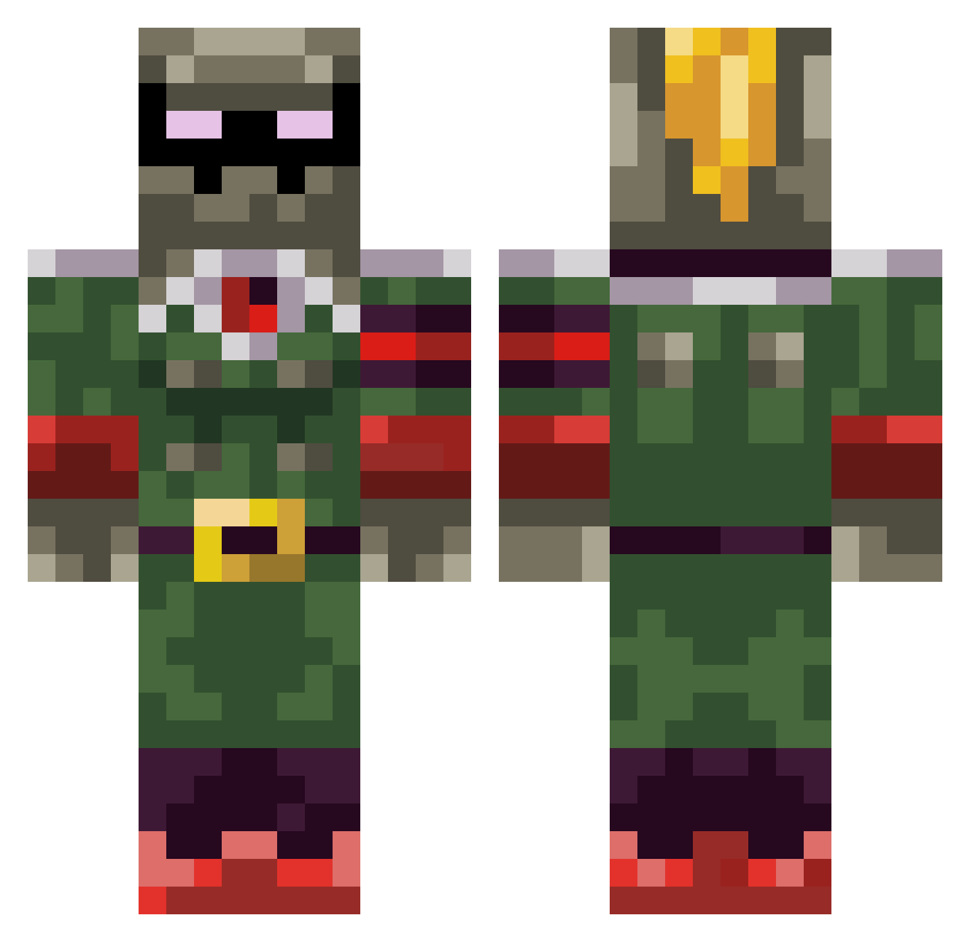 Yu_rok Minecraft skin, front and back view