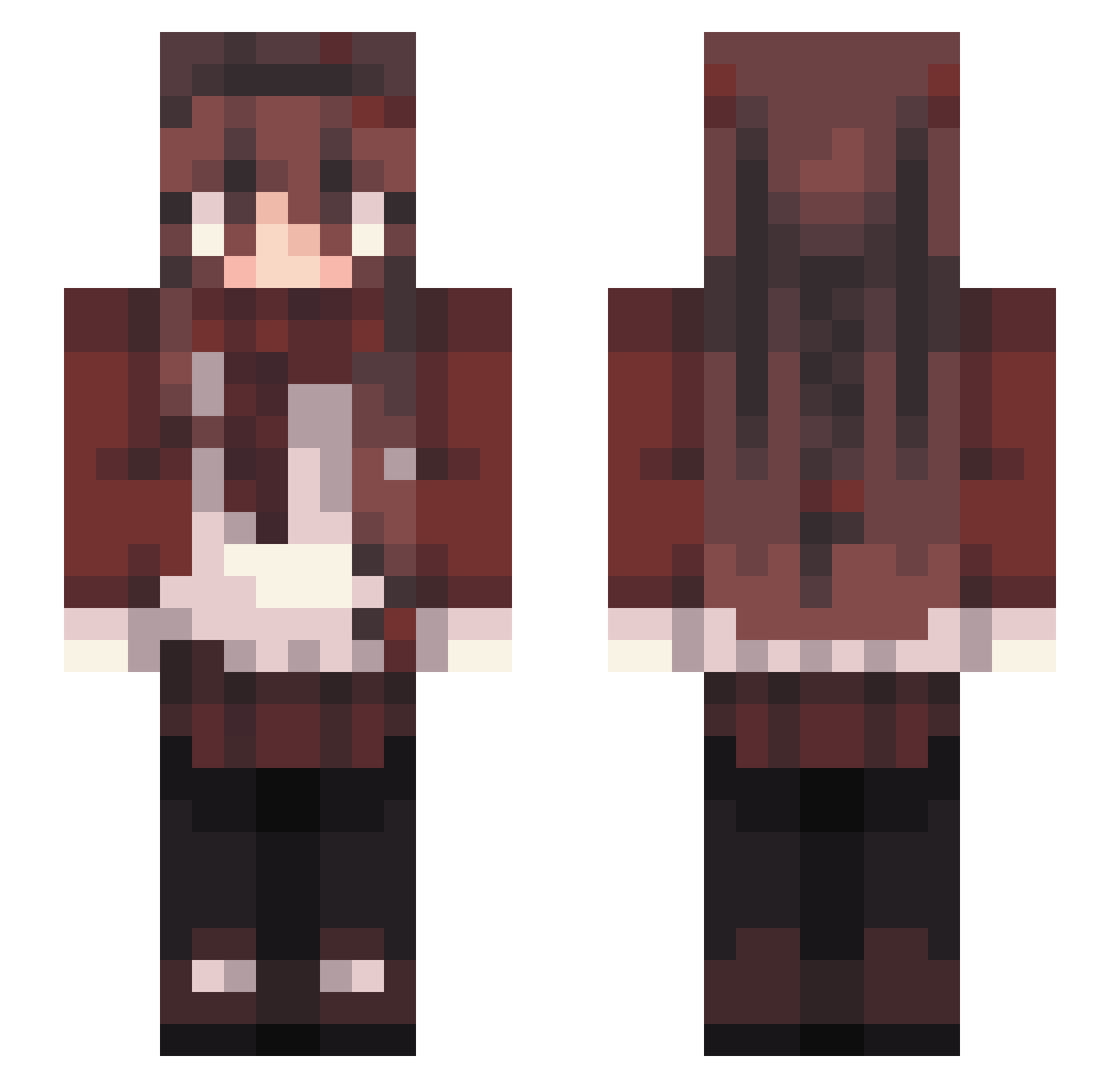MEI253 Minecraft skin, front and back view