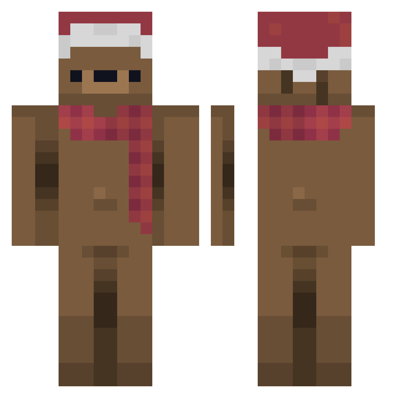 PapaAvalon Minecraft skin, front and back view