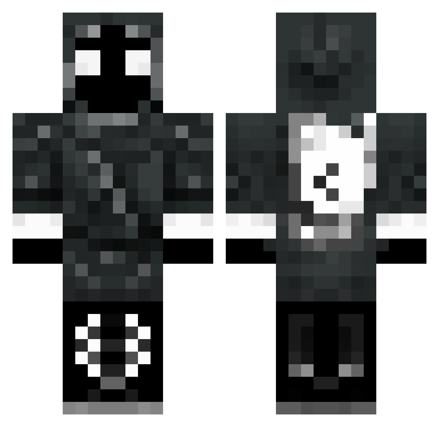 uhhzak Minecraft skin, front and back view
