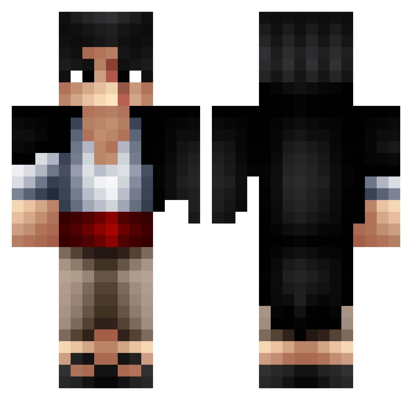 Kolcci Minecraft skin, front and back view