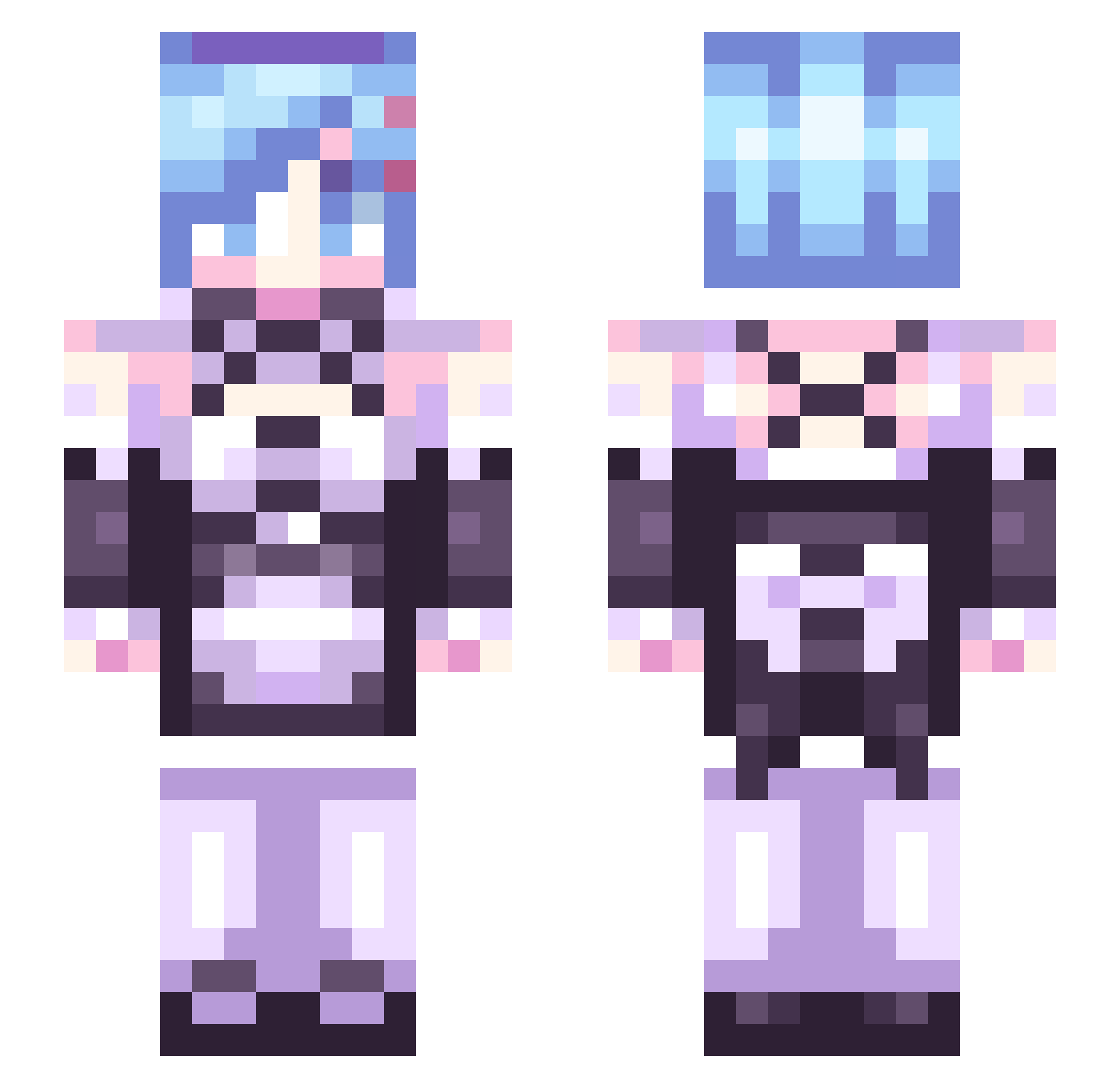 xa13142000 Minecraft skin, front and back view
