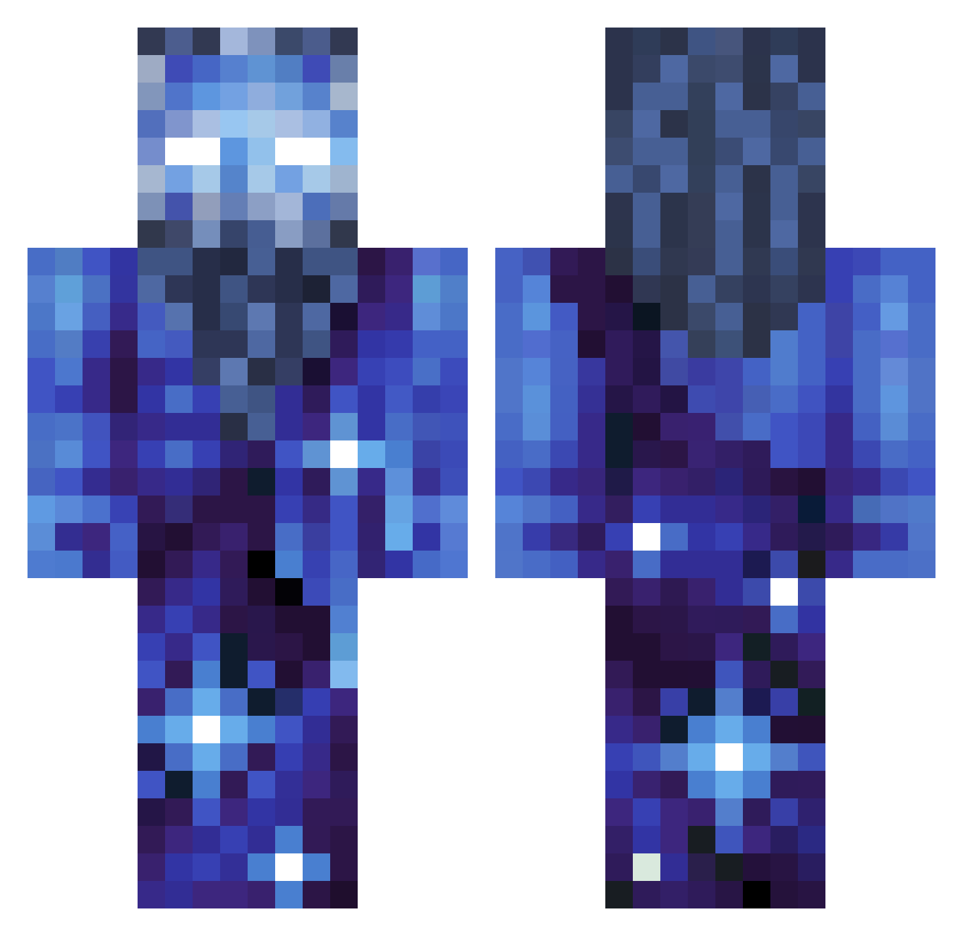 EmperorInfinity Minecraft skin, front and back view