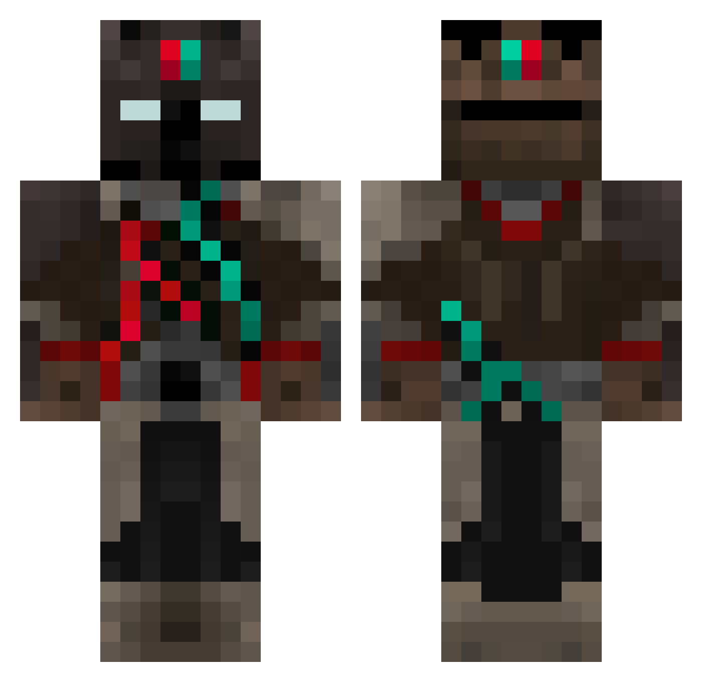 Che_moment Minecraft skin, front and back view