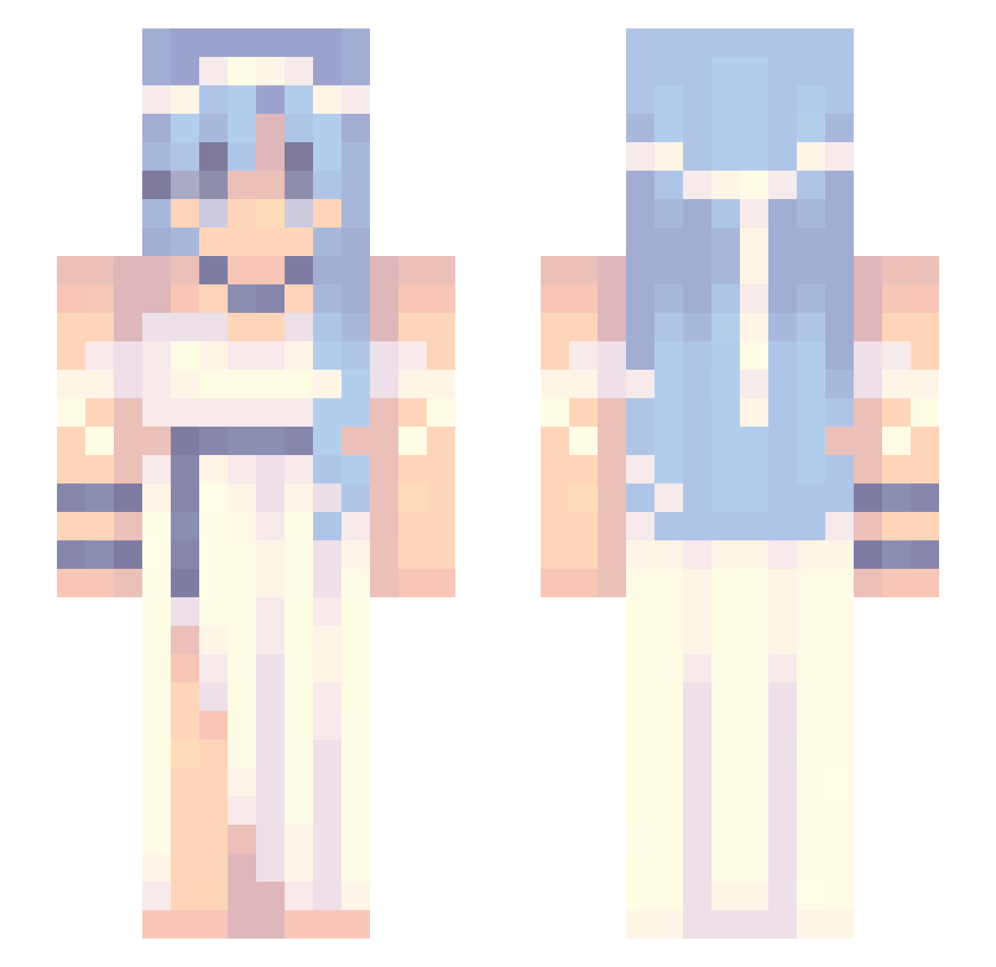 Buys Minecraft skin, front and back view