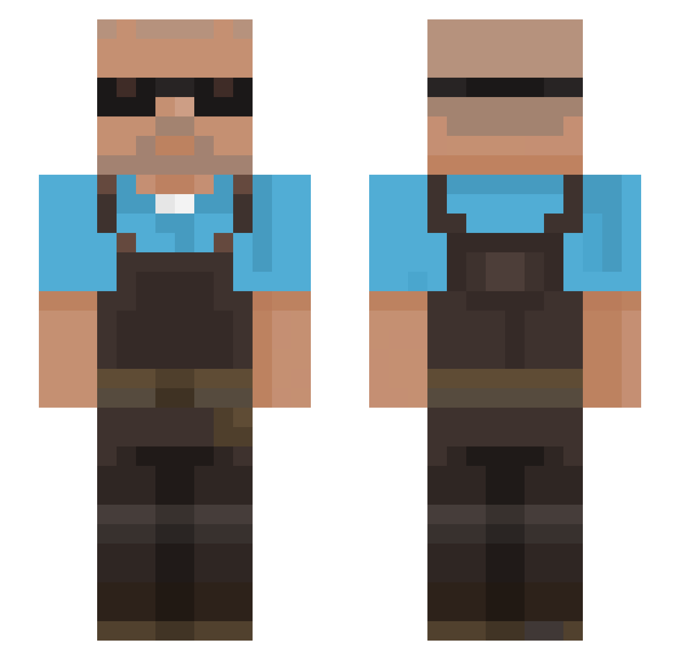 axelere419 Minecraft skin, front and back view