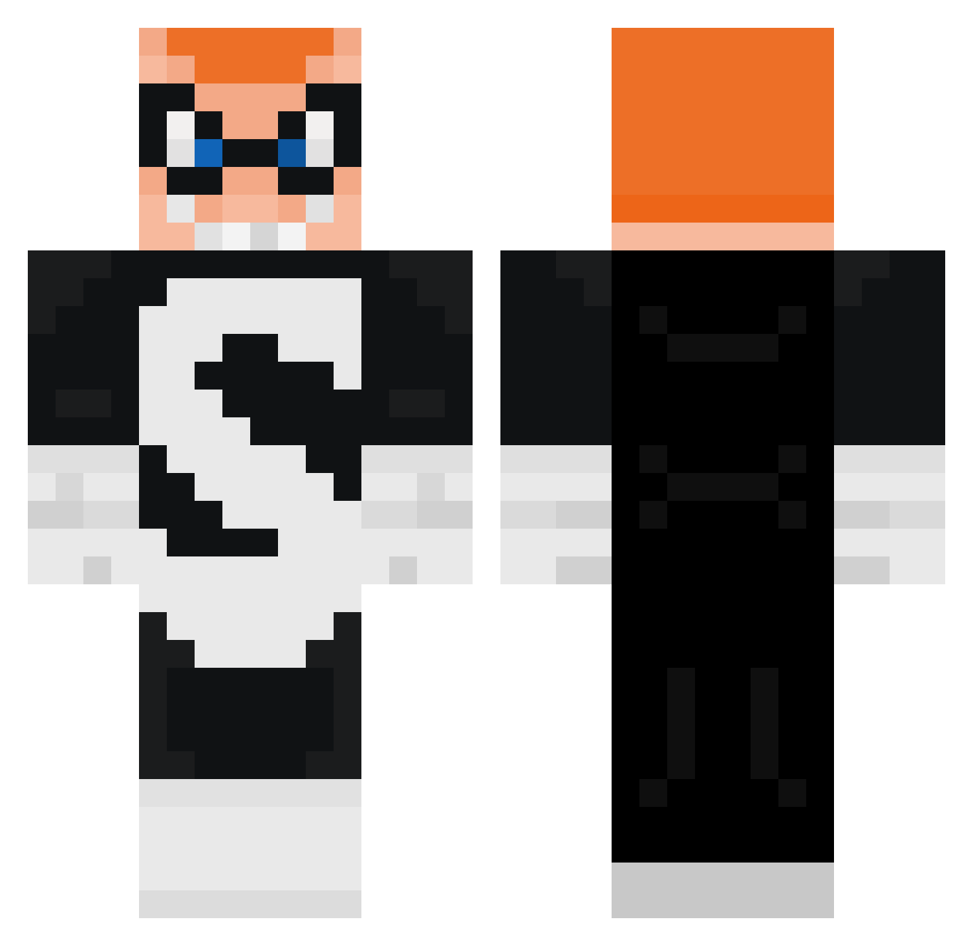 Spooghatti Minecraft skin, front and back view