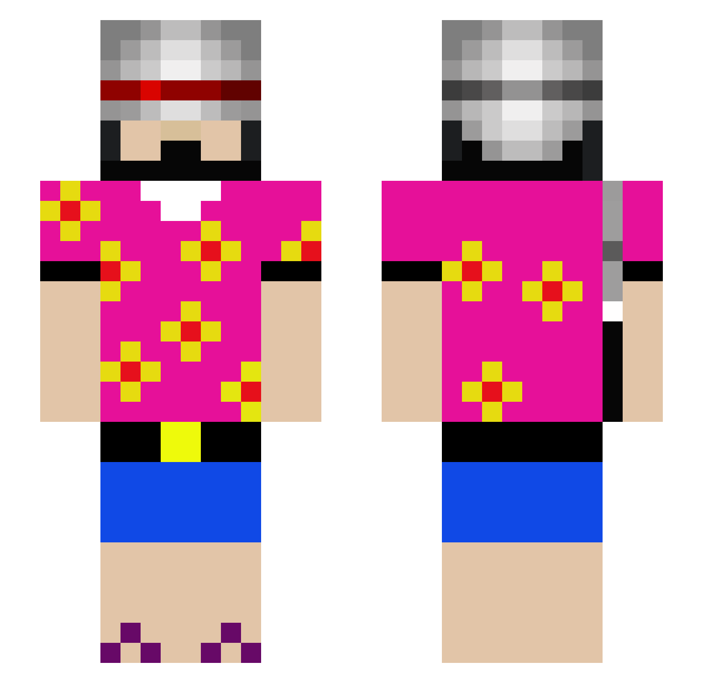 Learchus Minecraft skin, front and back view