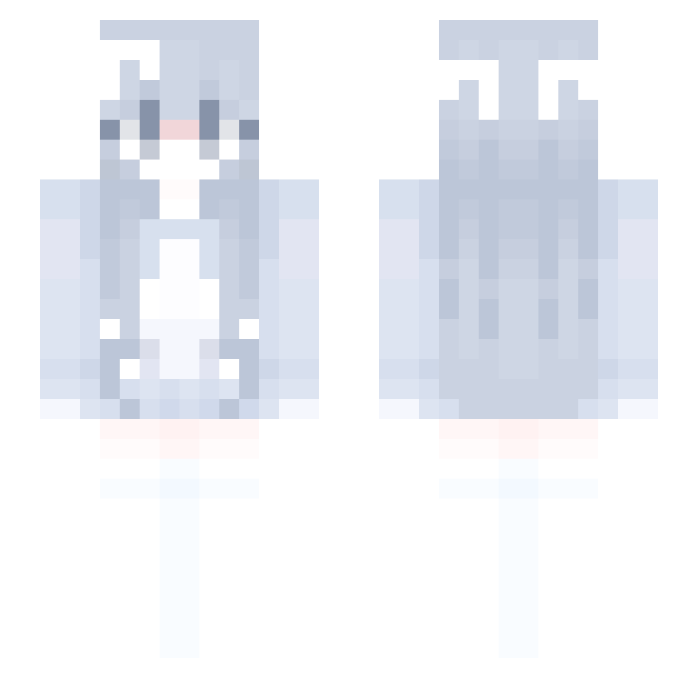 Moonowii Minecraft skin, front and back view