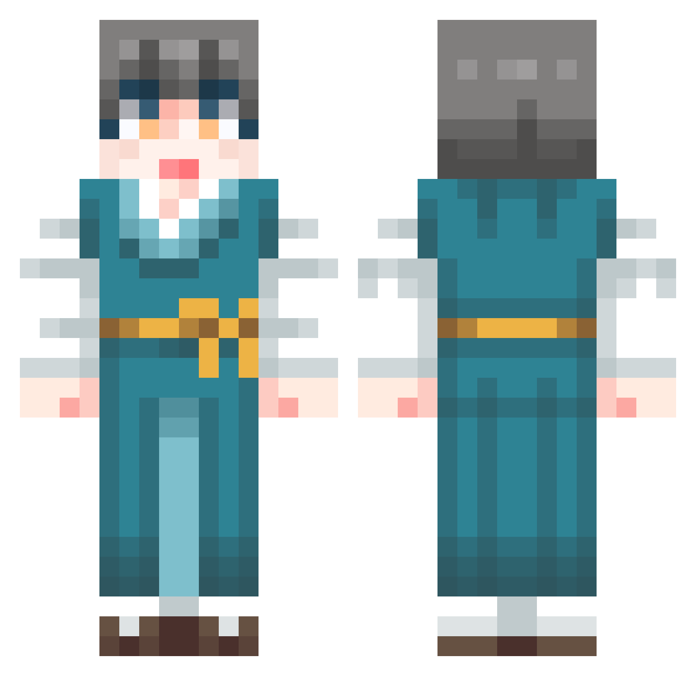 _BLUEHORSE_ Minecraft skin, front and back view