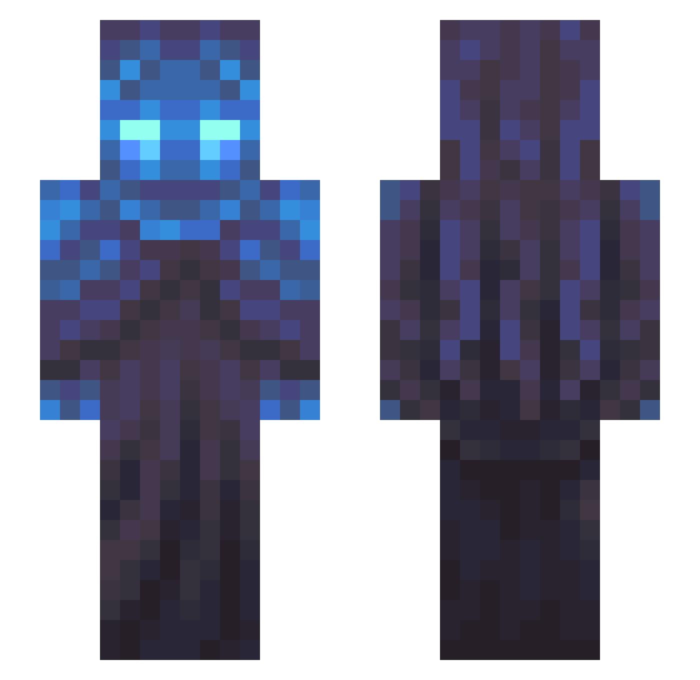 Terachrome Minecraft skin, front and back view