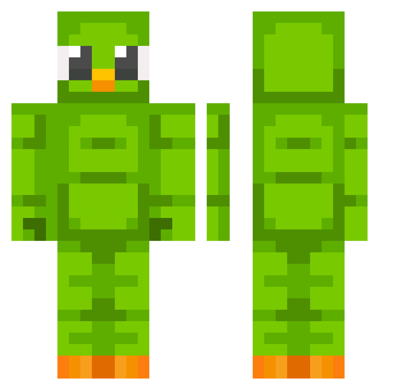 SigmaBubcio Minecraft skin, front and back view
