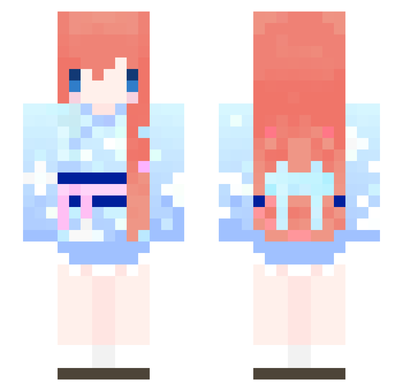 n_miku15955 Minecraft skin, front and back view