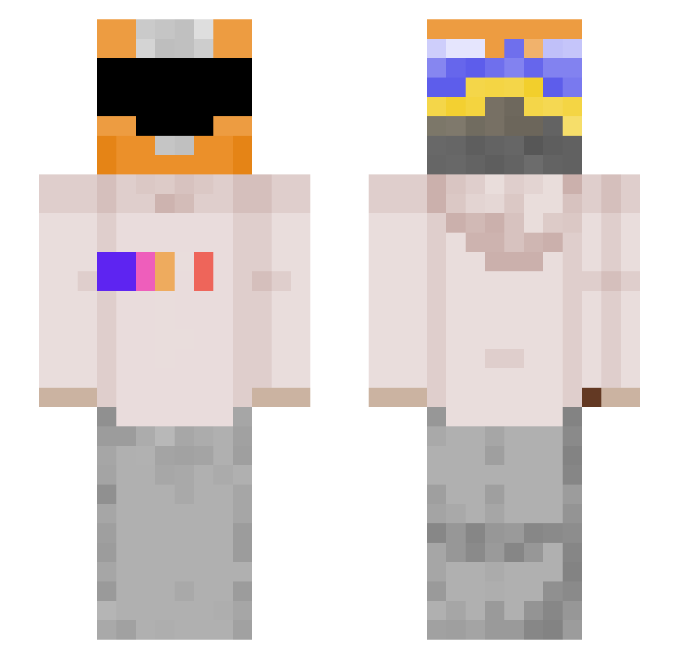 BEHELDWIZARD Minecraft skin, front and back view