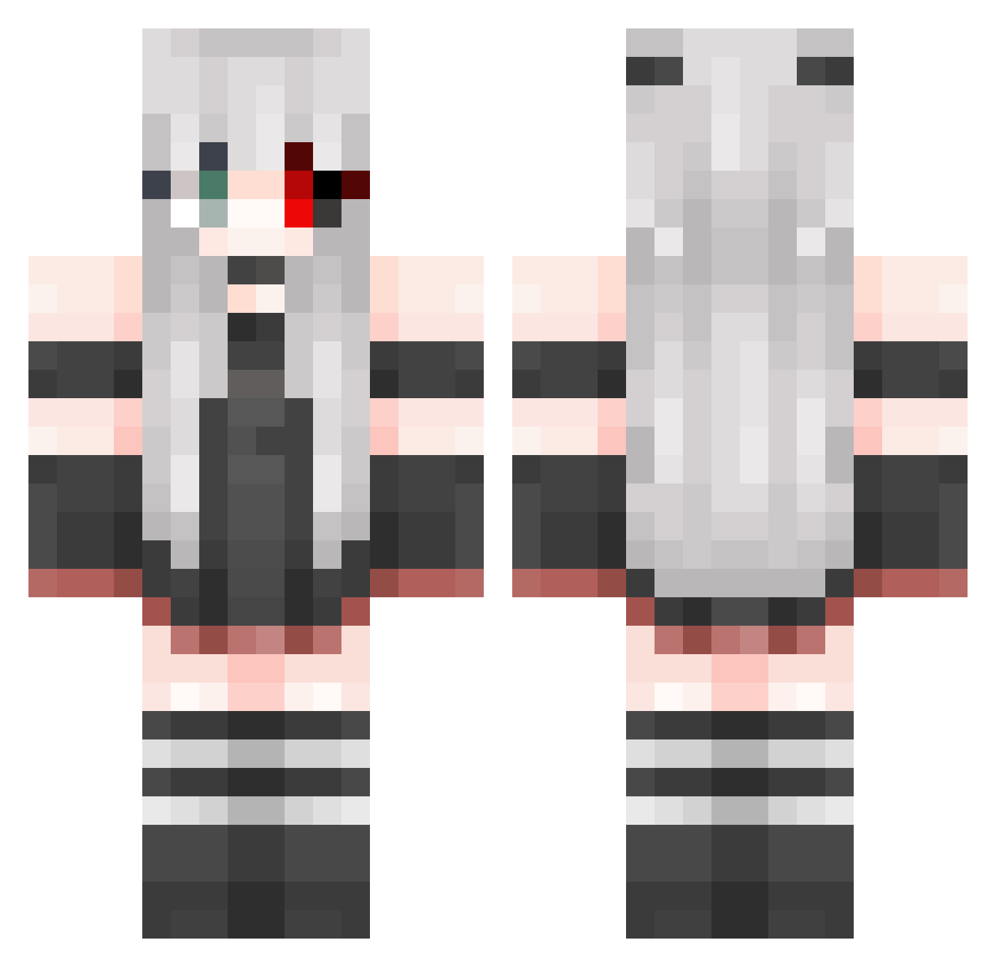 LofiGhoul Minecraft skin, front and back view