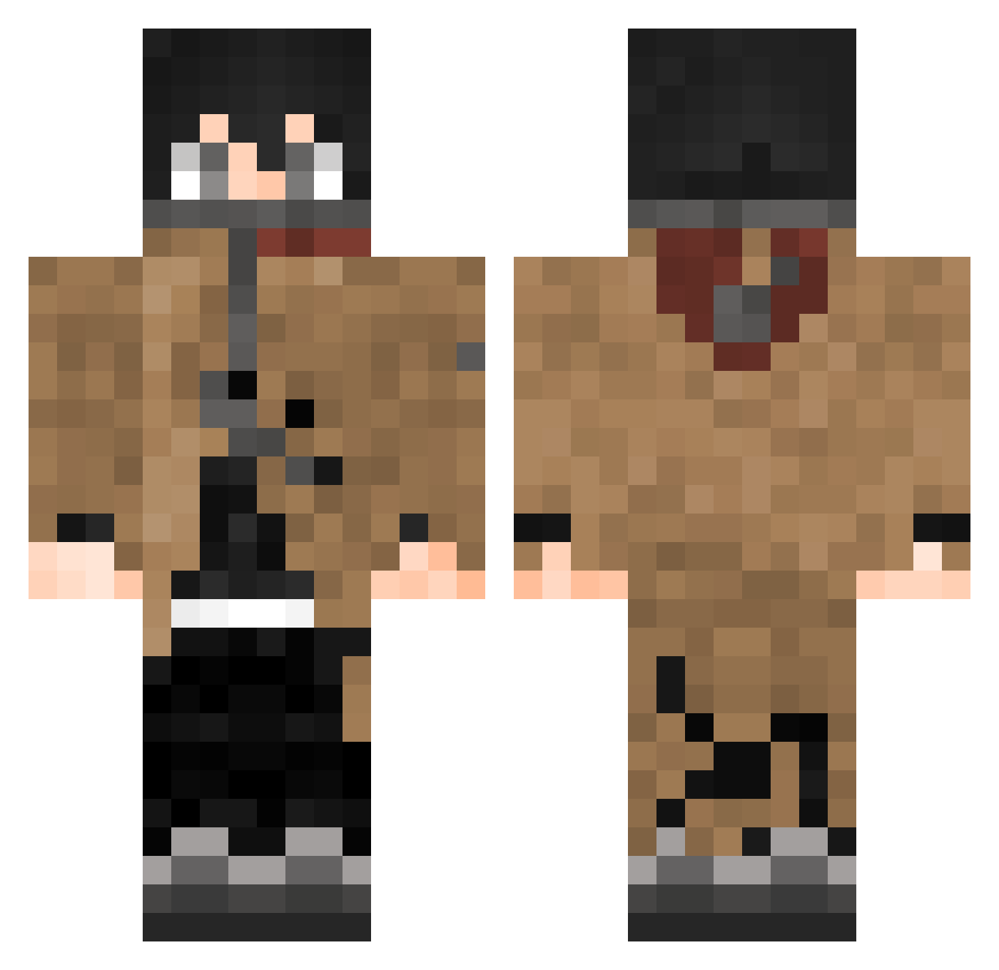 ezitqq Minecraft skin, front and back view
