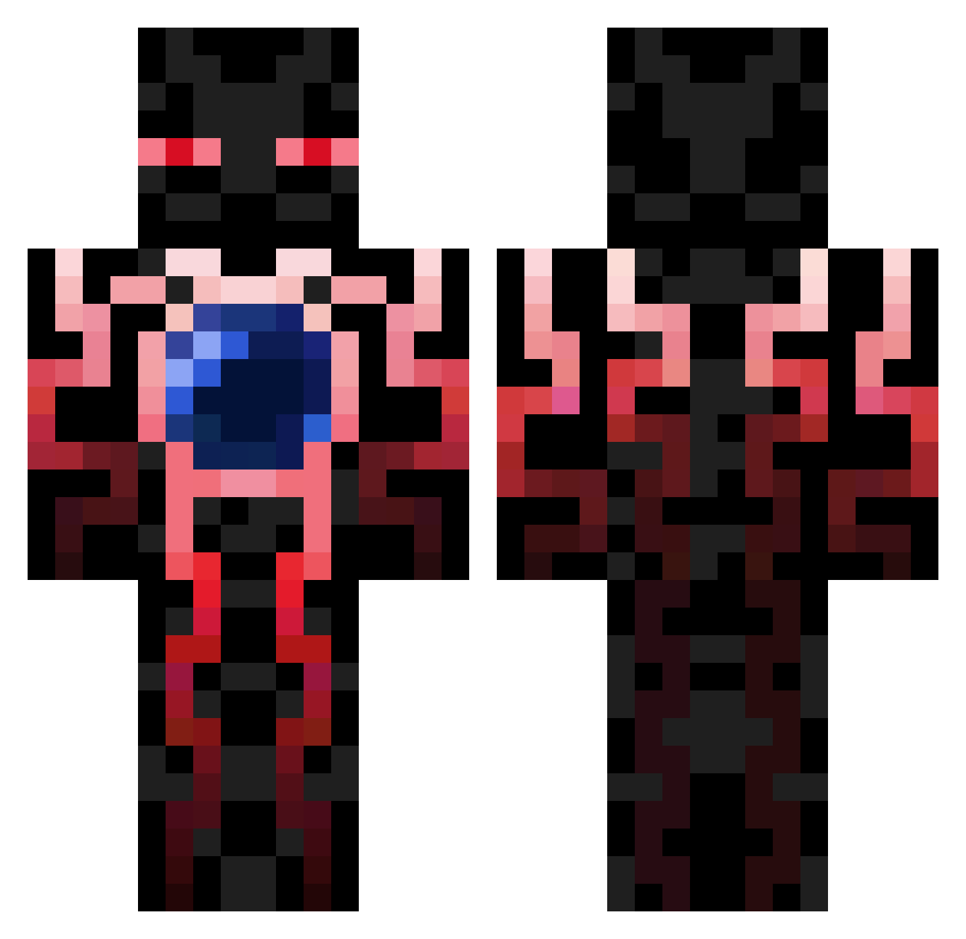 FinalFaker99 Minecraft skin, front and back view