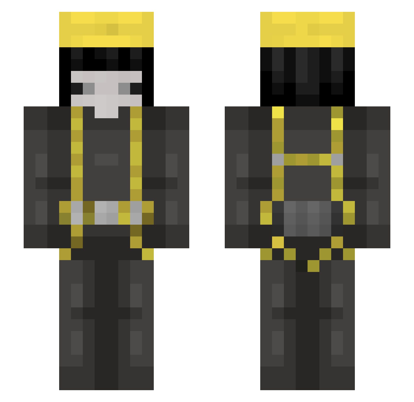 GrlMimic Minecraft skin, front and back view