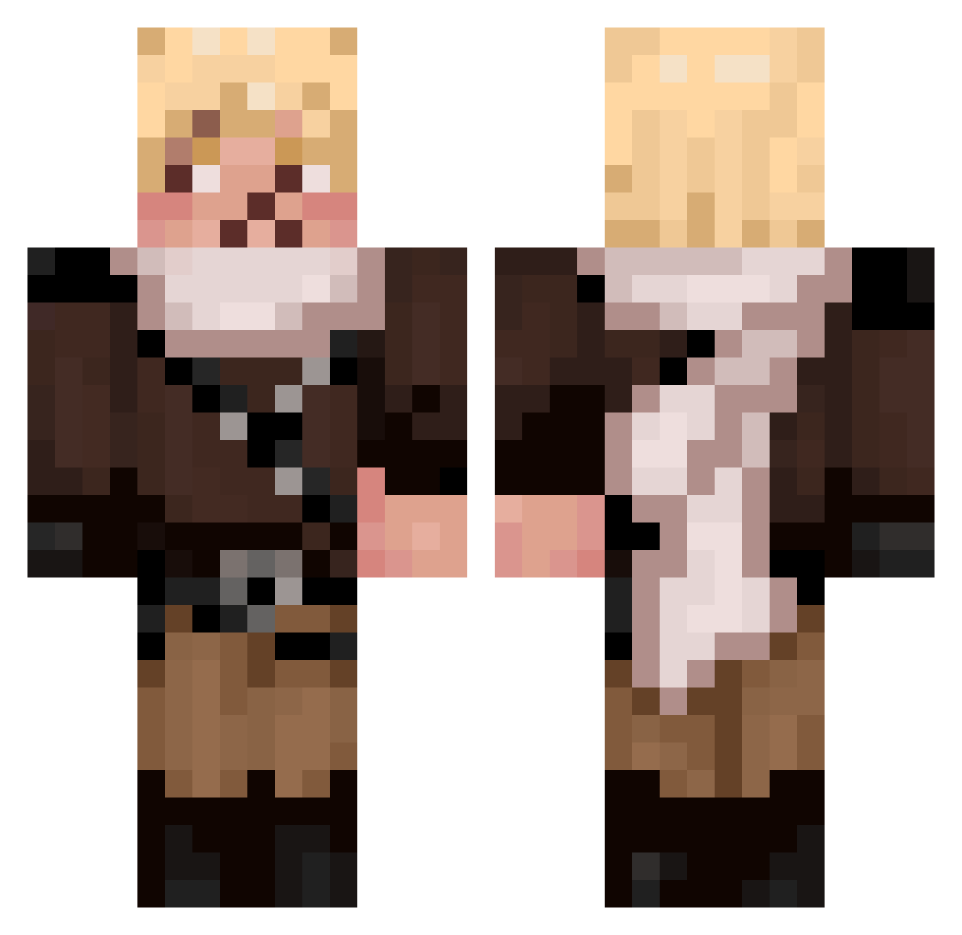 stitchio Minecraft skin, front and back view