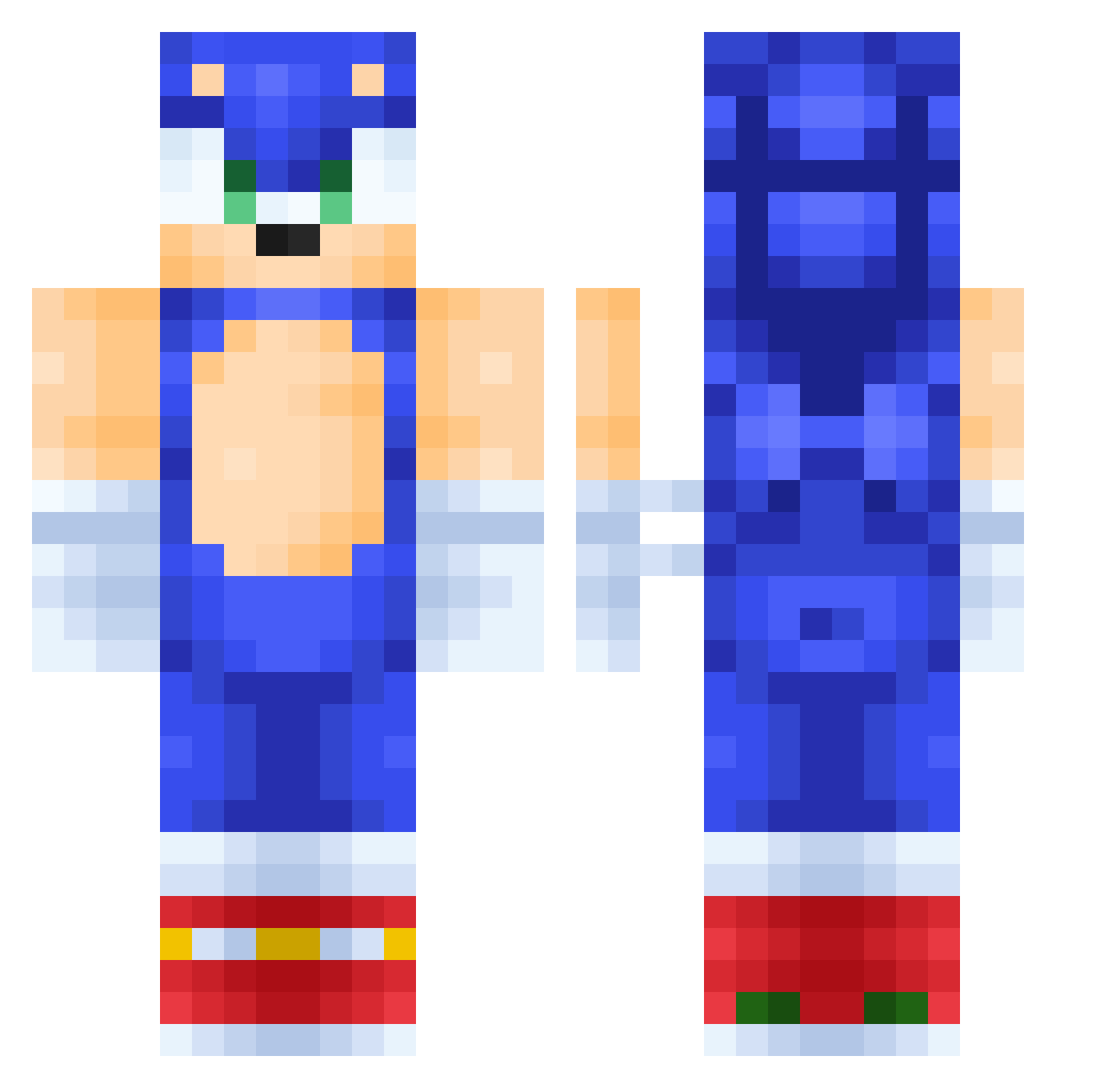 tinychorizo Minecraft skin, front and back view