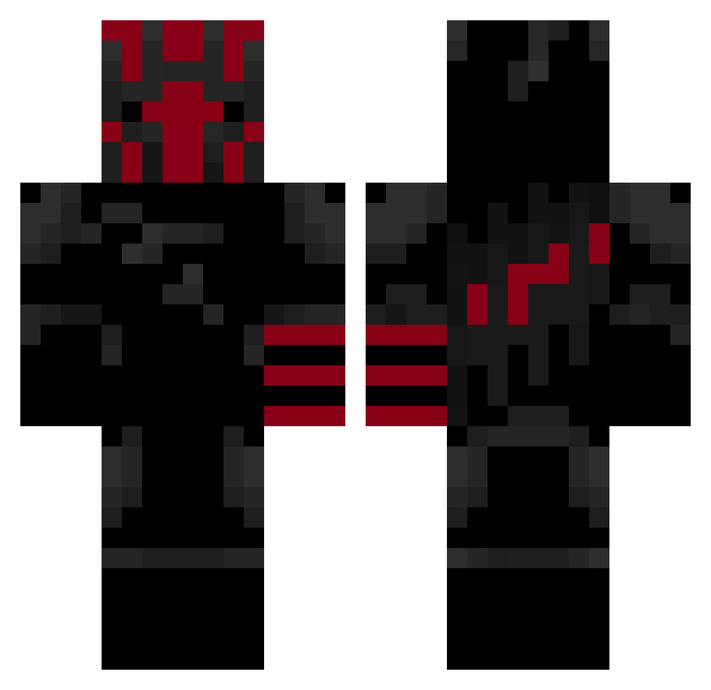 MrRohKa Minecraft skin, front and back view