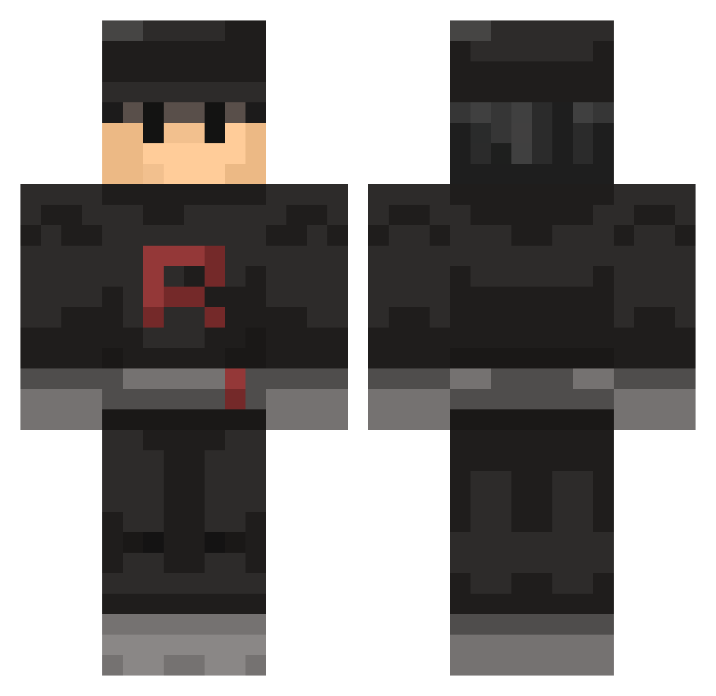 Paradidle277 Minecraft skin, front and back view