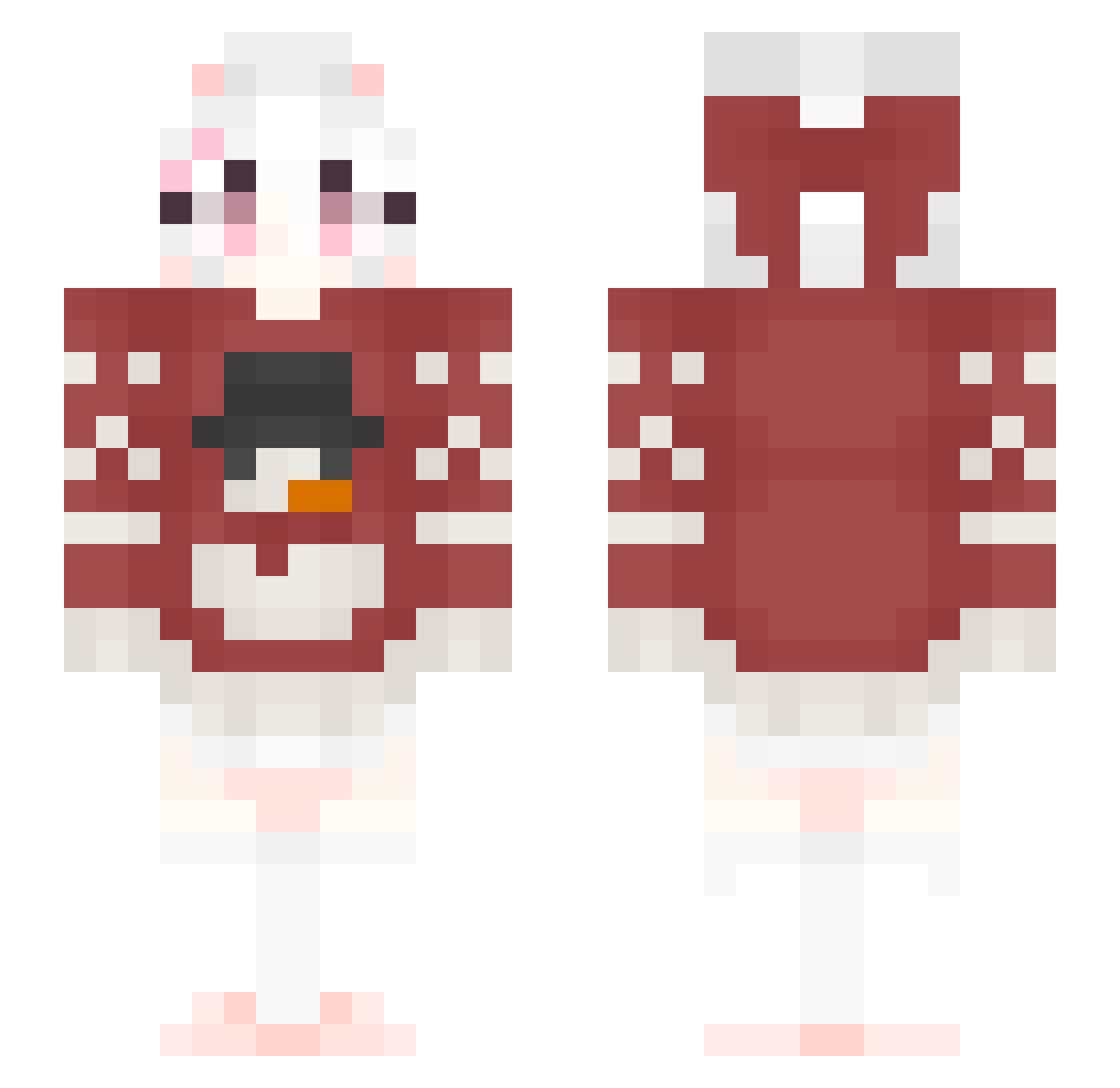 Milwo Minecraft skin, front and back view
