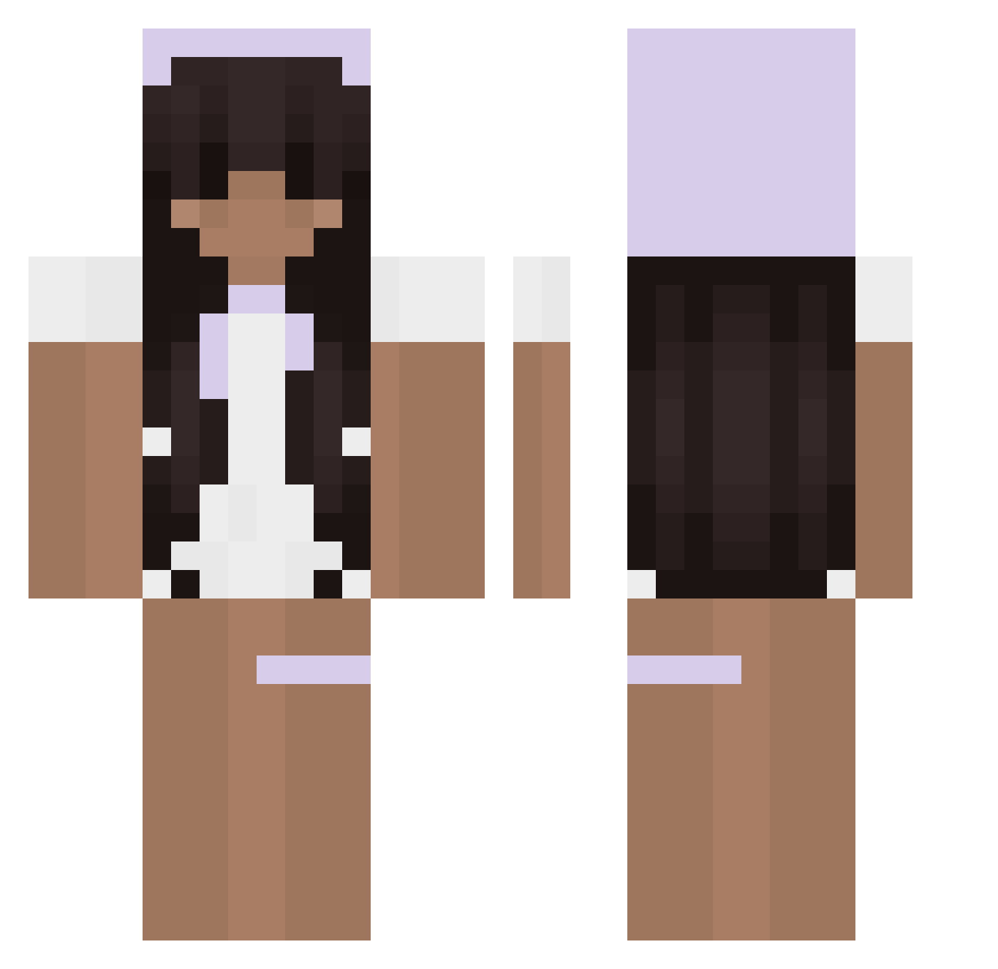WLBA Minecraft skin, front and back view