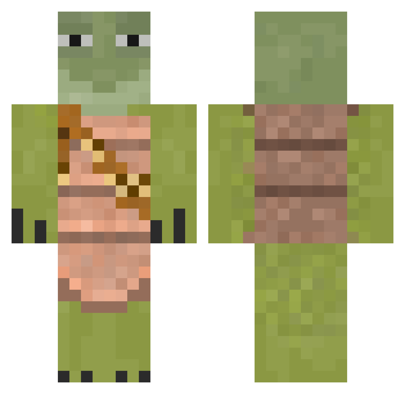 Marshaw Minecraft skin, front and back view