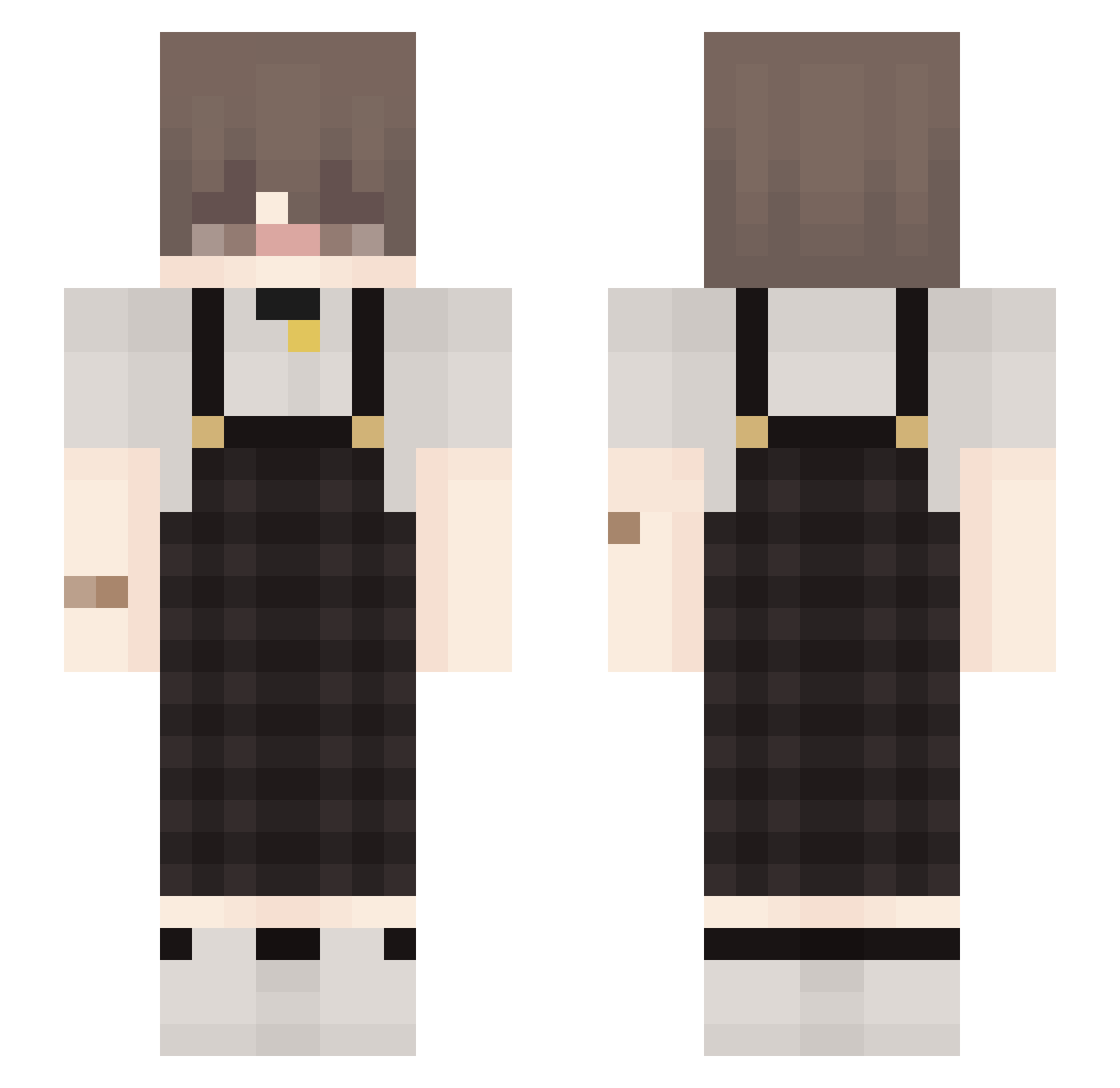 Xcrayber Minecraft skin, front and back view