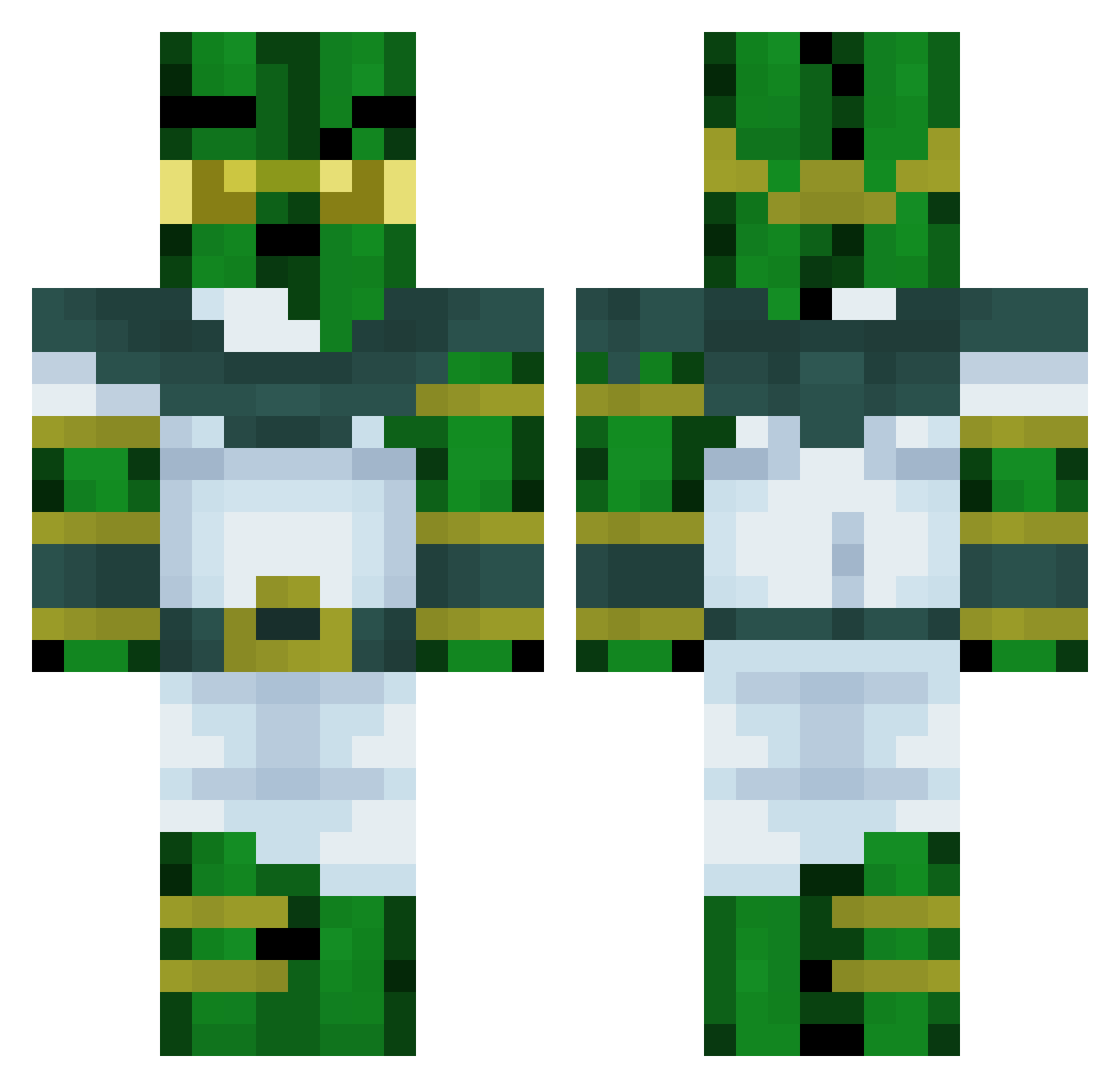 Cacto00o Minecraft skin, front and back view