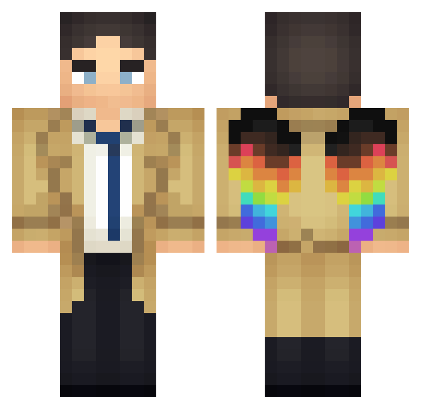Obi_Mom_Kenobi Minecraft skin, front and back view