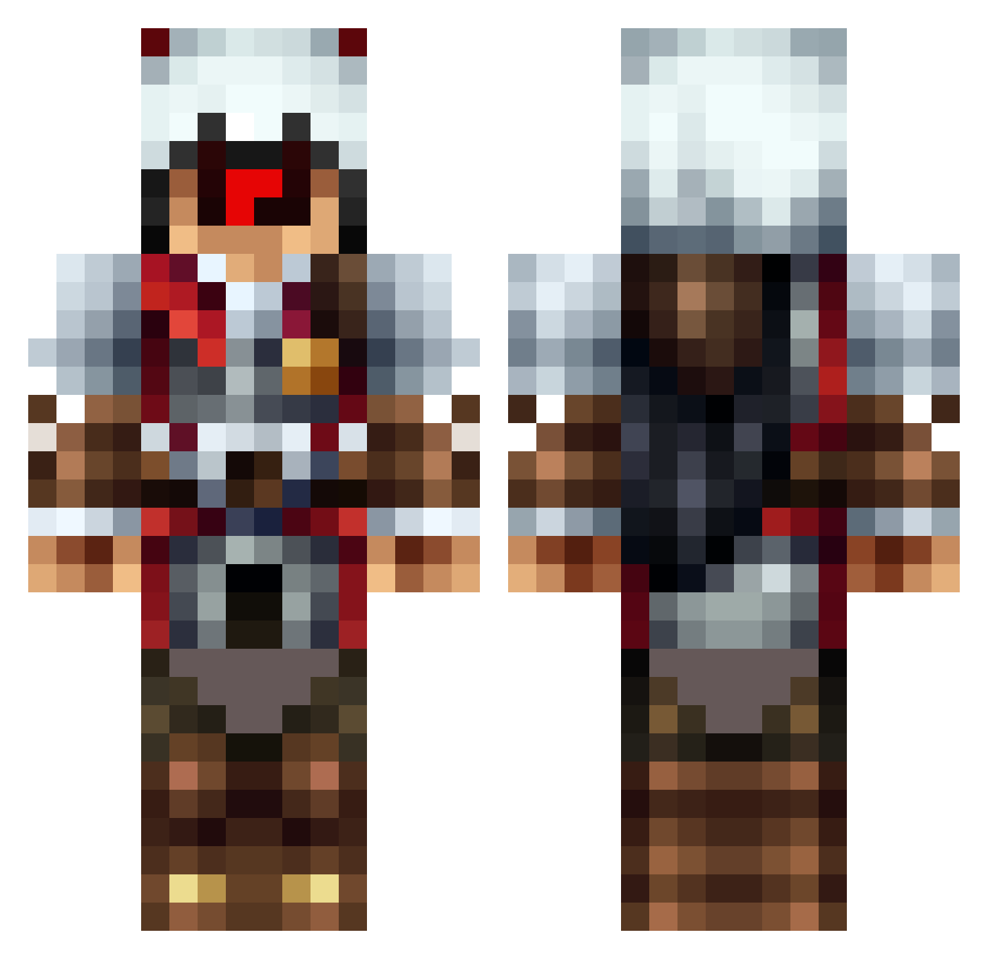 BlackZl Minecraft skin, front and back view