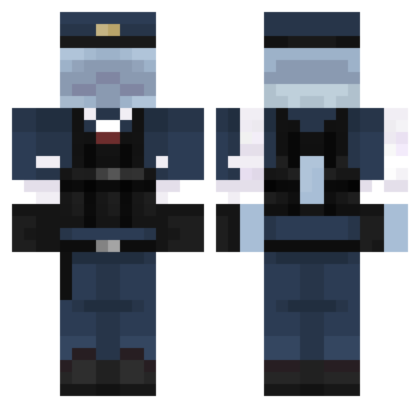 bvxq Minecraft skin, front and back view