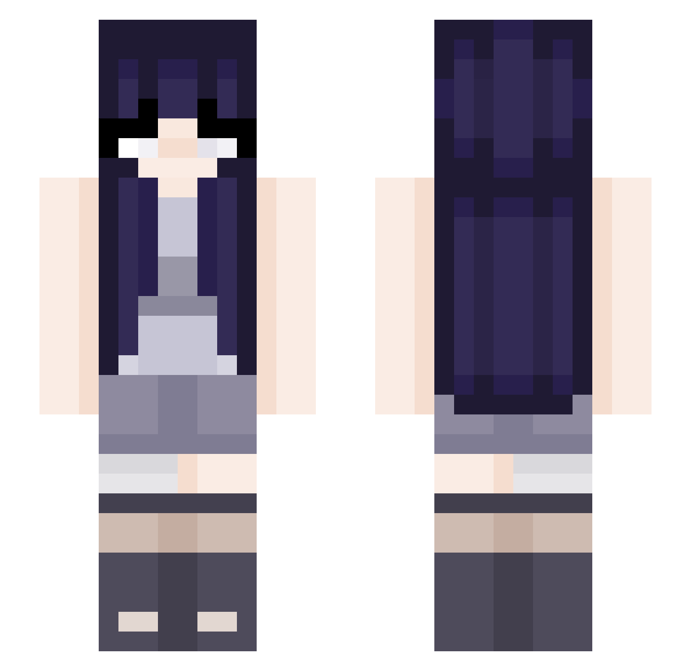 Mosses Minecraft skin, front and back view