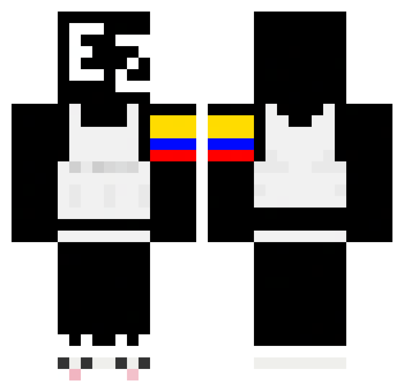 CafeSelloRojo Minecraft skin, front and back view
