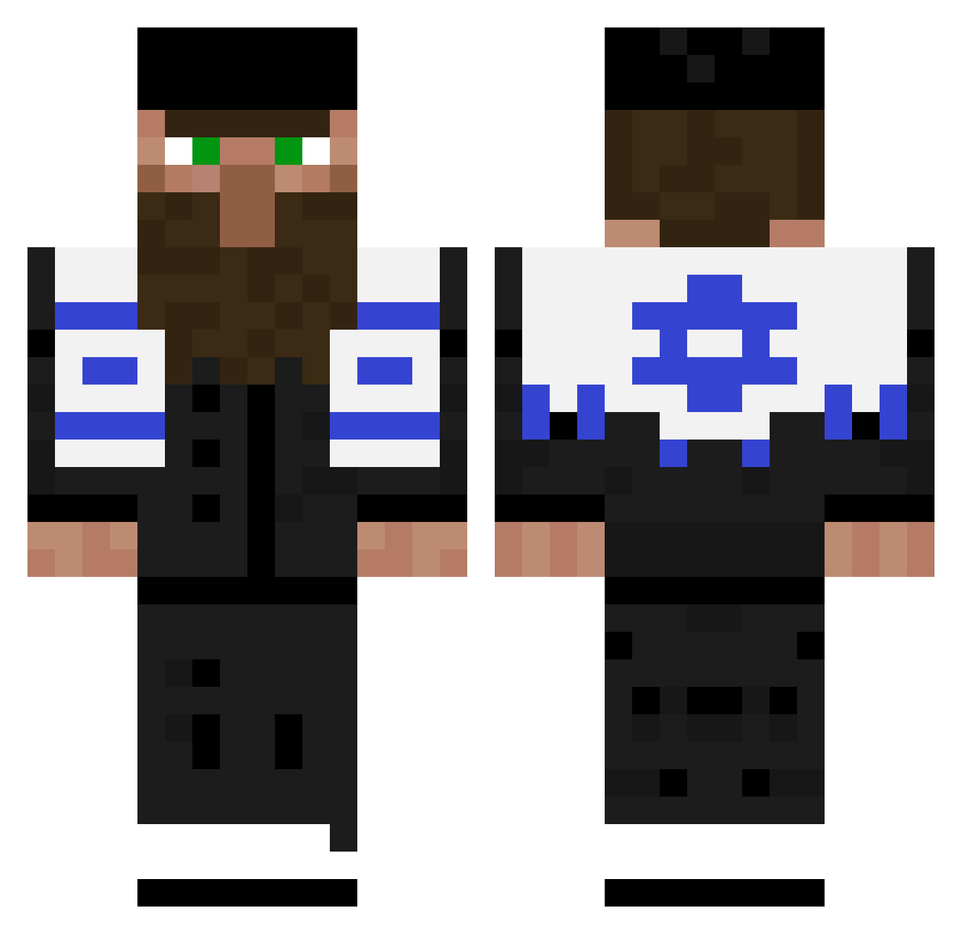 jery1 Minecraft skin, front and back view
