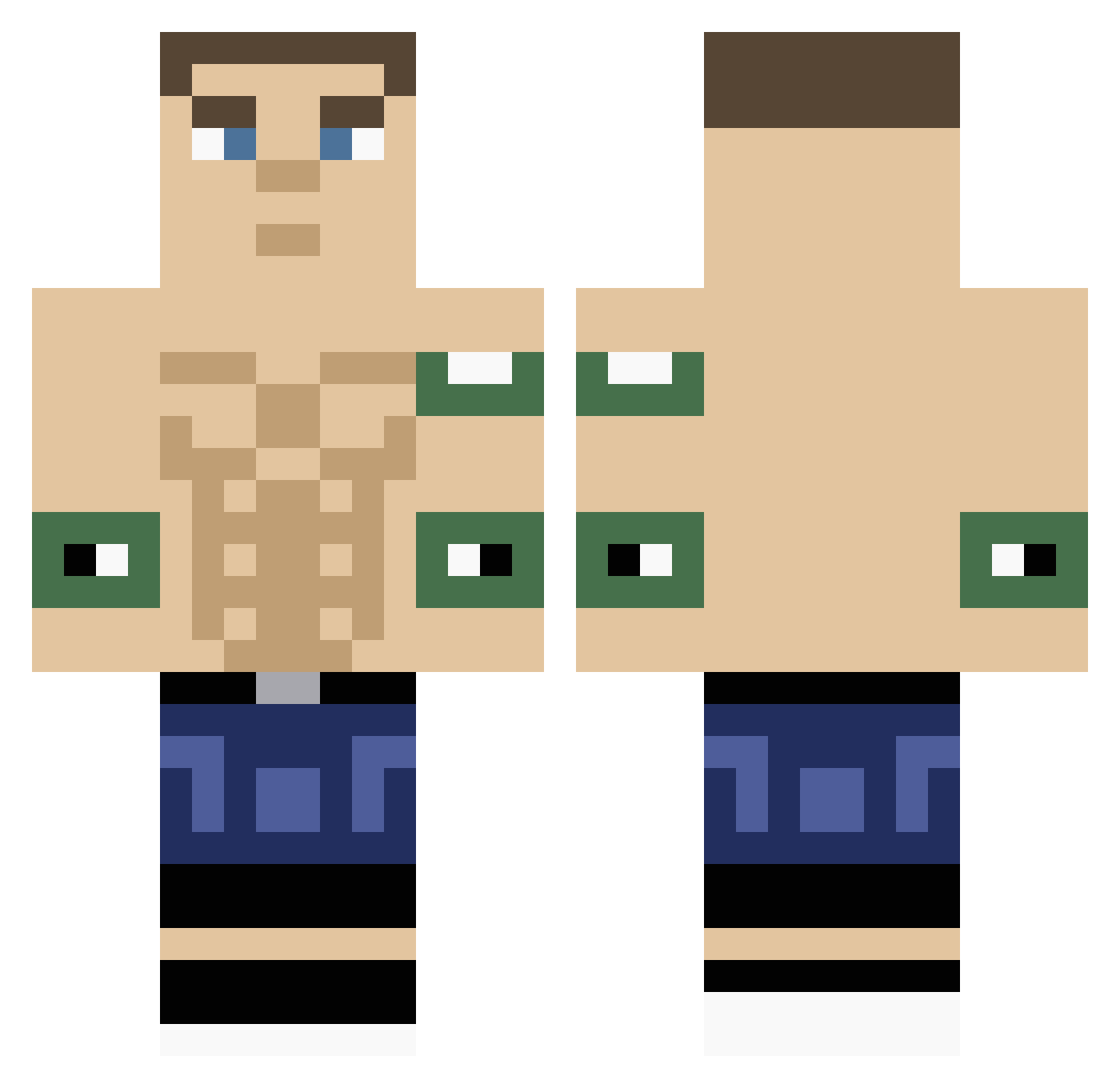 JosephBCAFC Minecraft skin, front and back view