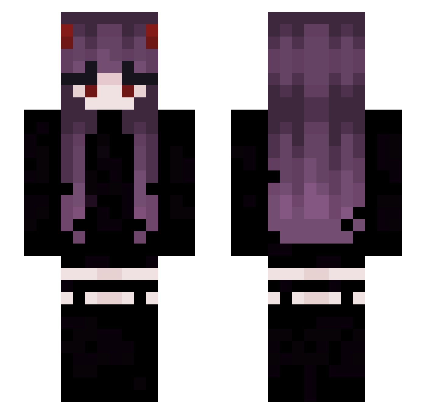 Heccate Minecraft skin, front and back view