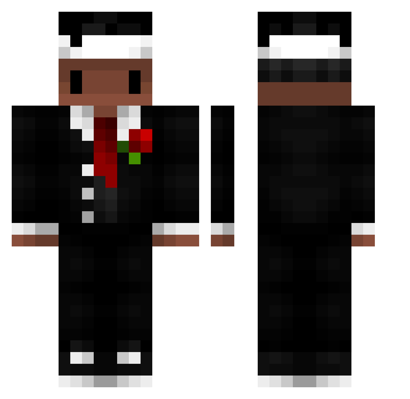 KyzeIsTall Minecraft skin, front and back view