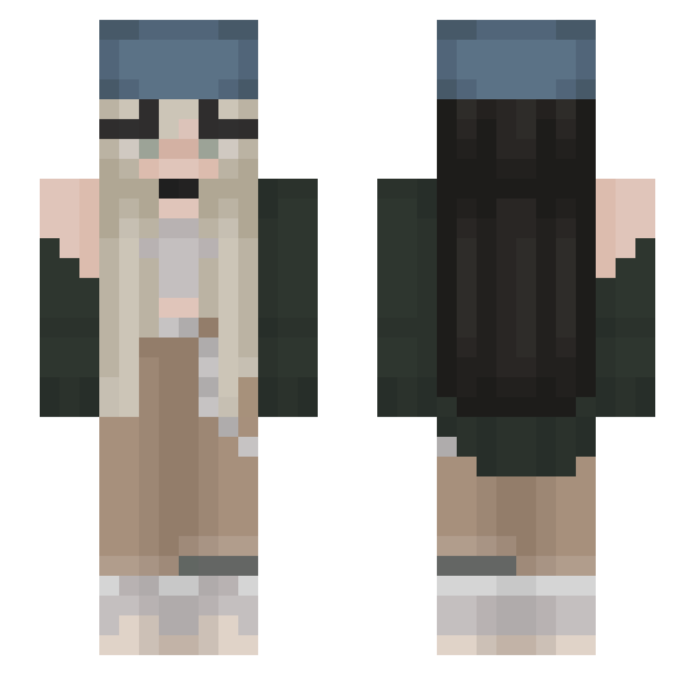Tariffs Minecraft skin, front and back view